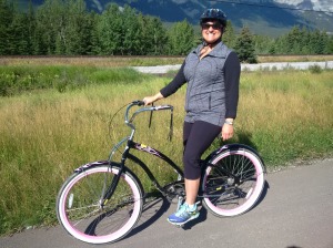 Randi on her bike in the Rockies.